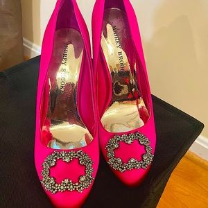 Audrey Brooke Hot Pink Satin Pumps- Size 7M
